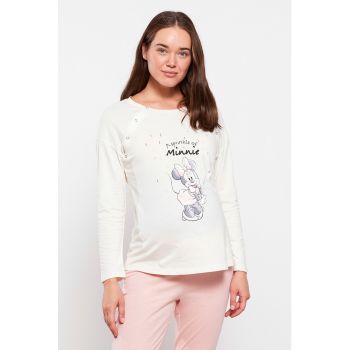 Pijama cu imprimeu Minnie Mouse - pentru gravide