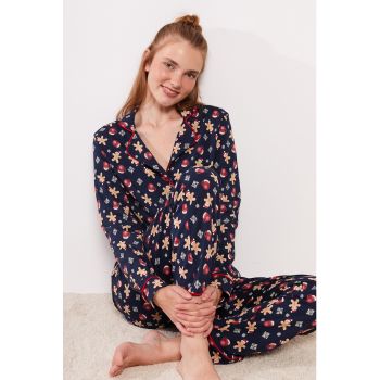 Pijama de bumbac cu tematica de Craciun