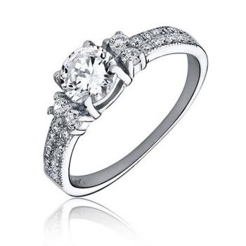 Inel argint 925, JW146, model cu zirconiu, placat cu rodiu