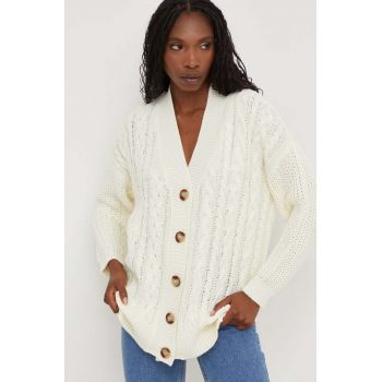 Answear Lab cardigan femei, culoarea bej, călduros