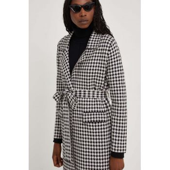Answear Lab palton femei, culoarea negru, de tranzitie, desfacut