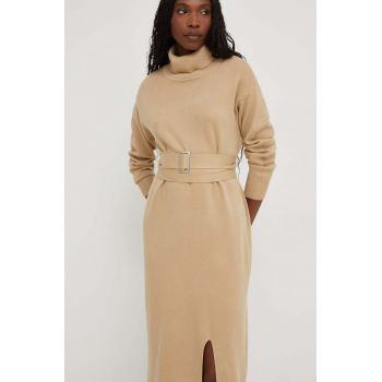 Answear Lab rochie culoarea maro, midi, drept