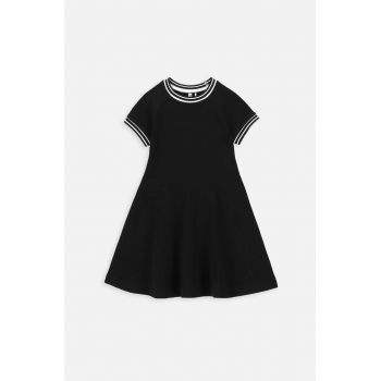 Coccodrillo rochie din bumbac pentru copii culoarea negru, mini, evazati