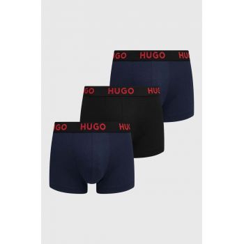 HUGO boxeri 3-pack barbati, culoarea albastru marin