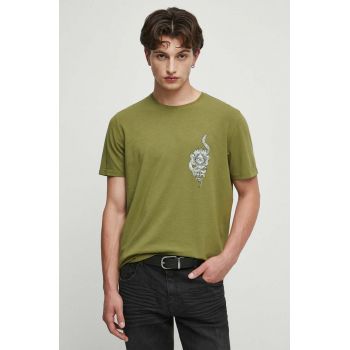 Medicine tricou barbati, culoarea verde, cu imprimeu