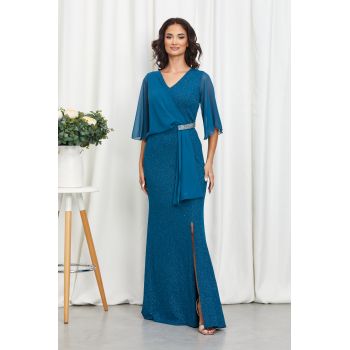 Rochie Evitta Turcoaz ieftina
