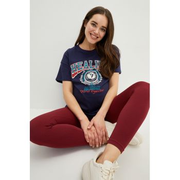 Tricou de bumbac cu imprimeu pentru gravide