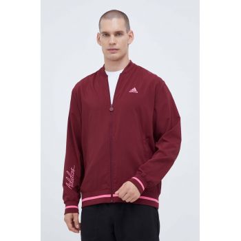 adidas geaca bomber barbati, culoarea bordo, de tranzitie ieftina