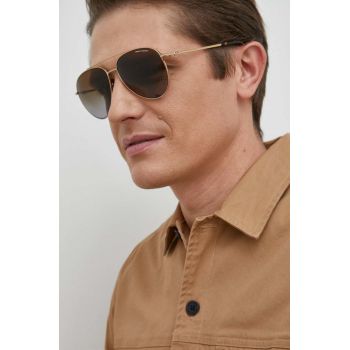 Armani Exchange ochelari de soare barbati, culoarea auriu de firma originali