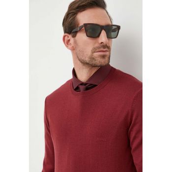 BOSS pulover de lana barbati, culoarea rosu