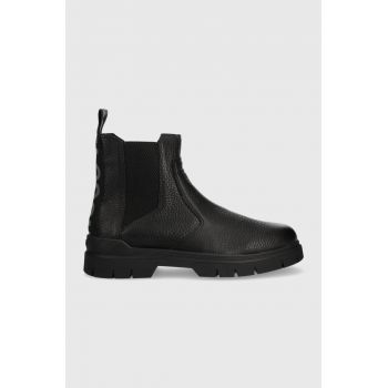HUGO ghete chelsea de piele Ryan barbati, culoarea negru, 50503869