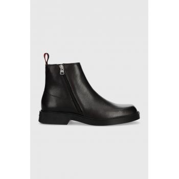 HUGO ghete de piele Iker barbati, culoarea maro, 50500455