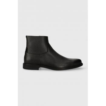 HUGO ghete de piele Kerr barbati, culoarea negru, 50503710