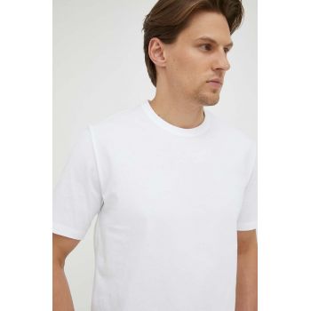 Marc O'Polo tricou din bumbac culoarea alb, neted de firma original