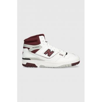 New Balance sneakers din piele BB650RCH culoarea alb la reducere