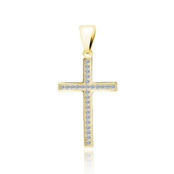Pandantiv argint 925, JW324, model cu cruciulita, placat cu aur 14K