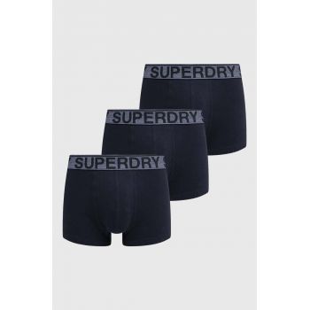 Superdry boxeri 3-pack barbati, culoarea albastru marin de firma originali