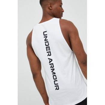 Under Armour tricou Baseline barbati, culoarea alb, 1361901