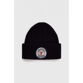 Barbour căciulă Dunford Beanie culoarea bleumarin MHA0821