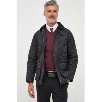 Barbour geaca Ashby Quilt barbati, culoarea negru, de tranzitie, MQU1638