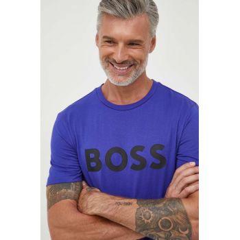 BOSS tricou din bumbac culoarea violet, cu imprimeu 50495742
