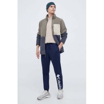 Columbia pantaloni de trening Trek culoarea bleumarin, cu imprimeu 1957944 de firma originali