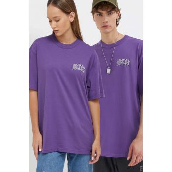 Dickies tricou din bumbac culoarea violet, cu imprimeu