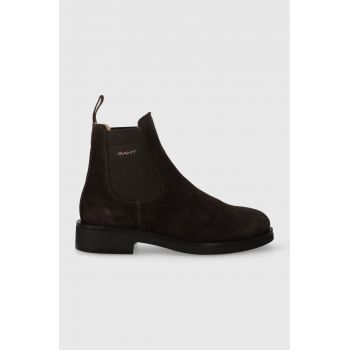 Gant botine din piele intoarsa Prepdale barbati, culoarea maro, 27643419.G46 de firma originale