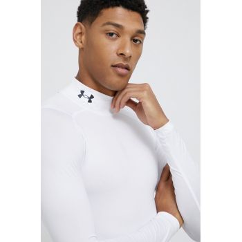 Under Armour Longsleeve 1369606 bărbați, culoarea alb, material neted