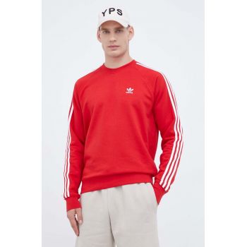 adidas Originals bluza barbati, culoarea rosu, cu imprimeu ieftin