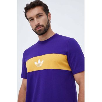 adidas Originals tricou din bumbac culoarea violet, modelator de firma original