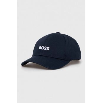 BOSS șapcă de baseball din bumbac culoarea albastru marin, cu imprimeu, 50495121