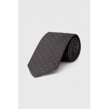 BOSS cravata de matase culoarea gri ieftina