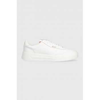 BOSS sneakers din piele Baltimore culoarea alb, 50502893