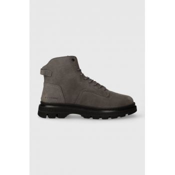 G-Star Raw cizme din piele intoarsa VETAR MID OIL barbati, culoarea gri, 2342052704.BLK de firma originale