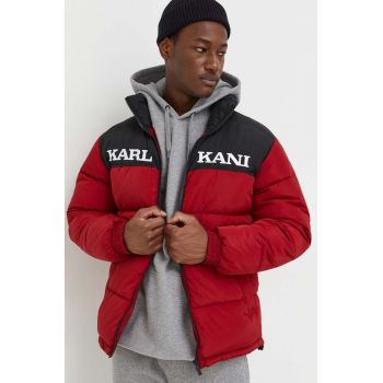 Karl Kani geaca barbati, culoarea rosu, de iarna de firma originala