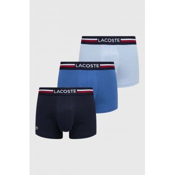 Lacoste boxeri 3-pack barbati, culoarea albastru marin de firma originali