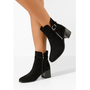 Botine cu toc gros Vogia negre de firma originale