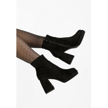 Botine cu toc Seledora negre