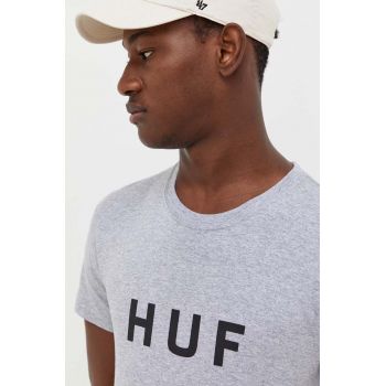 HUF tricou din bumbac culoarea negru, cu imprimeu