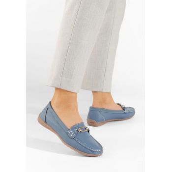 Mocasini dama piele Celetina denim