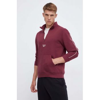 Reebok bluza barbati, culoarea bordo, cu imprimeu ieftin