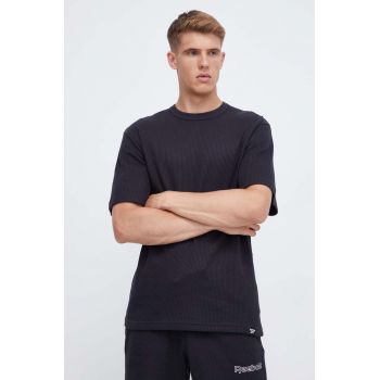Reebok Classic tricou barbati, culoarea negru, neted ieftin