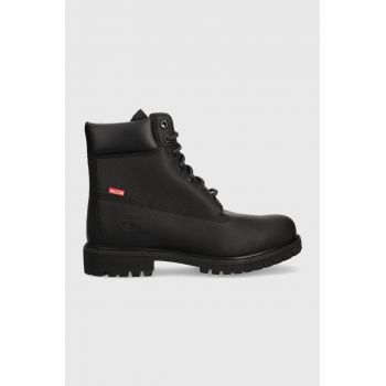 Timberland bocanci de piele 6in Premium Boot barbati, culoarea negru, TB0A5V4W0011 ieftine