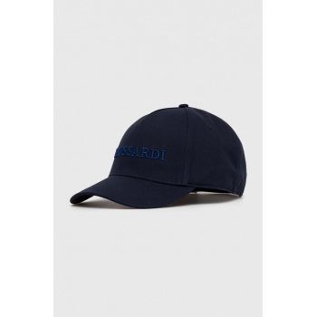 Trussardi șapcă de baseball din bumbac culoarea albastru marin, cu imprimeu ieftina