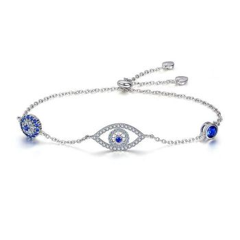 Bratara din argint Blue Eye Crystal Link ieftina