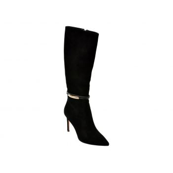 Cizme EPICA negre, QV30011, din piele intoarsa