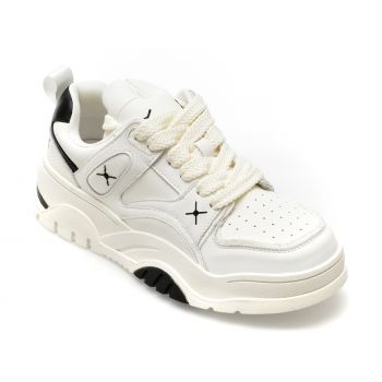Pantofi GRYXX albi, 23089, din piele naturala de firma originala