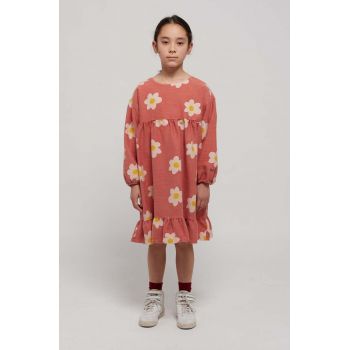 Bobo Choses rochie din bumbac pentru copii culoarea roz, mini, evazati