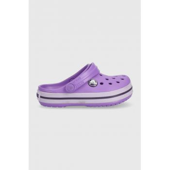 Crocs slapi copii 204537 culoarea violet ieftini